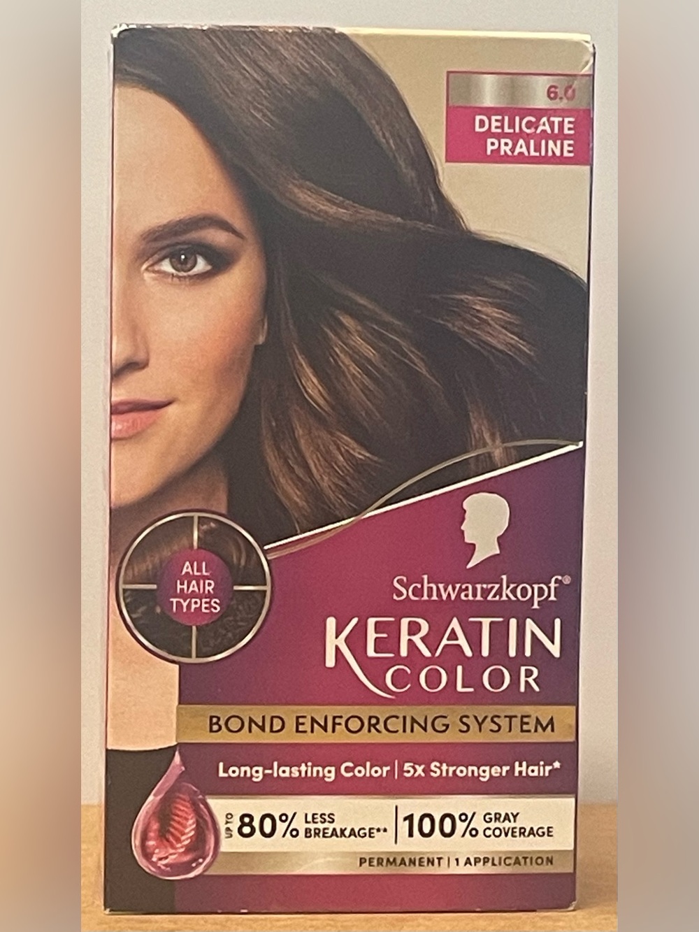Schwarzkopf Keratin Color Permanent Hair Color— 6.0 Delicate Praline